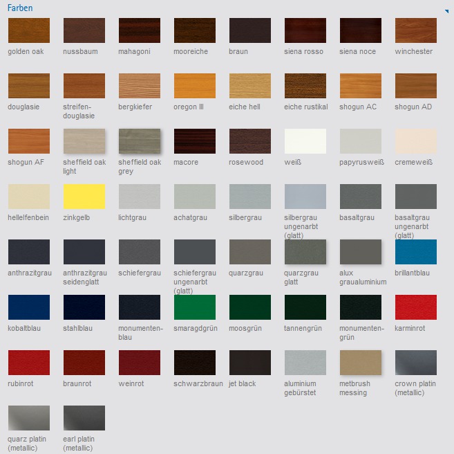 VEKA Farbpalette